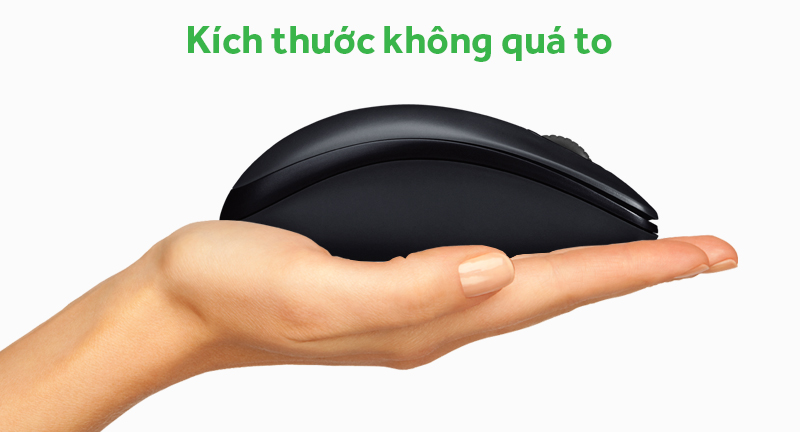 Chuột có dây Logitech M100r - Kích thước chuột